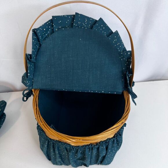 Christmas Country Farmhouse Basket Hot Pads Gift Set Sewing Notions Picnic - Picture 6 of 13